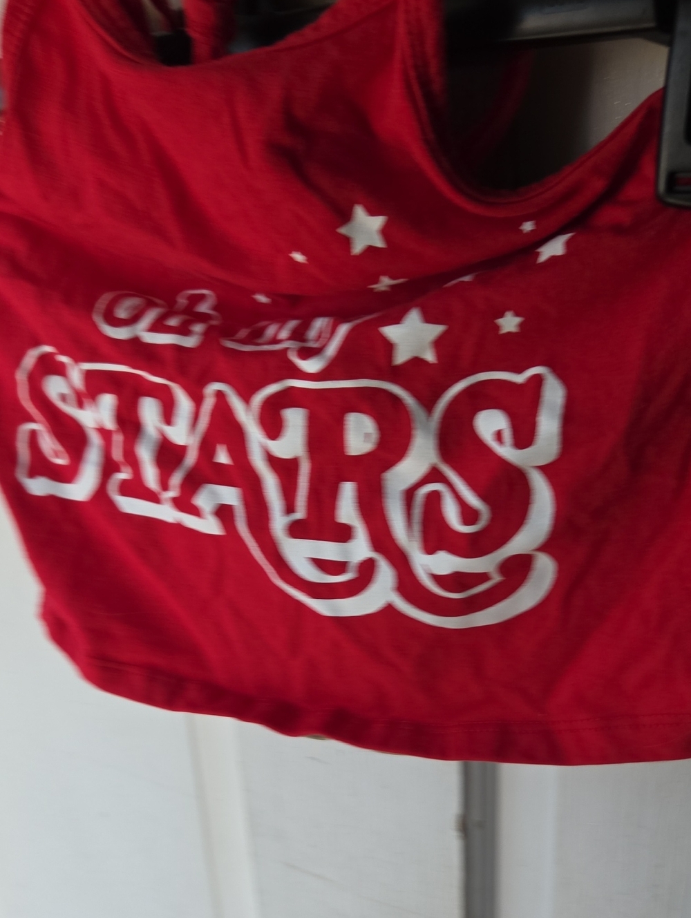 Red "Stars" Graphic Crop Top Y2k Small